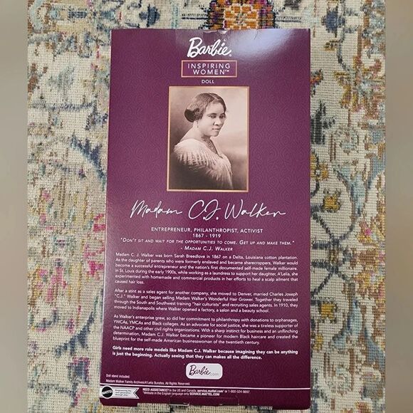 NWT Madam C.J. Walker Inspiring Women Barbie Doll, NIB NRFB - Picture 7 of 11